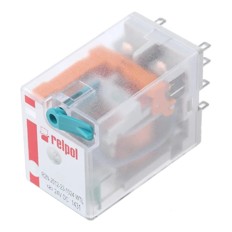 Relpol Surface Power Relay 24V Coil 12A Switching Current DPDT R2N-2012-23-1024-WTL