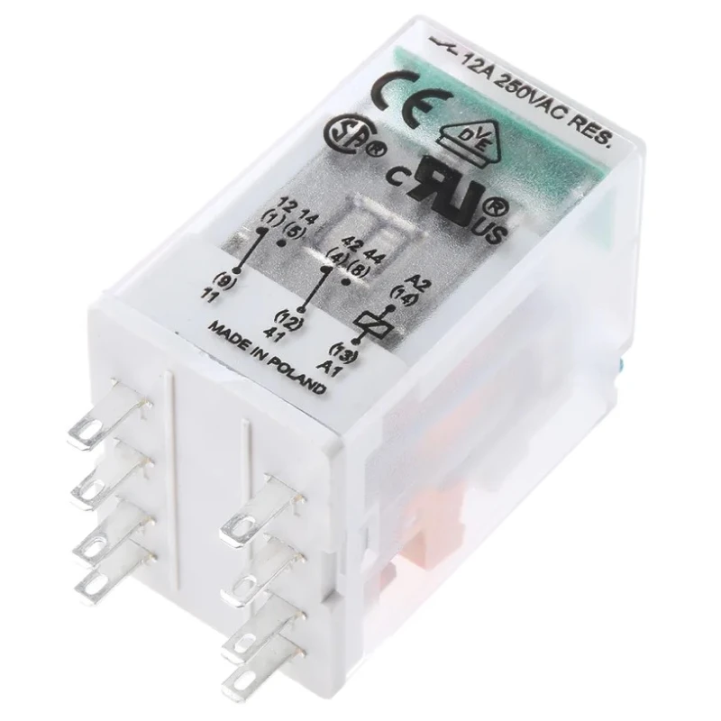 Relpol Surface Power Relay 24V Coil 12A Switching Current DPDT R2N-2012-23-1024-WTL