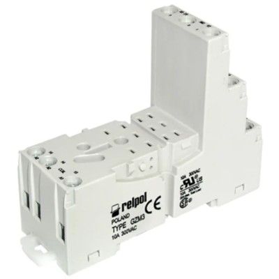Relpol 14 Way 300V AC DIN Rail Relay Socket, Screw Terminal, 10A Current GZM3-gray
