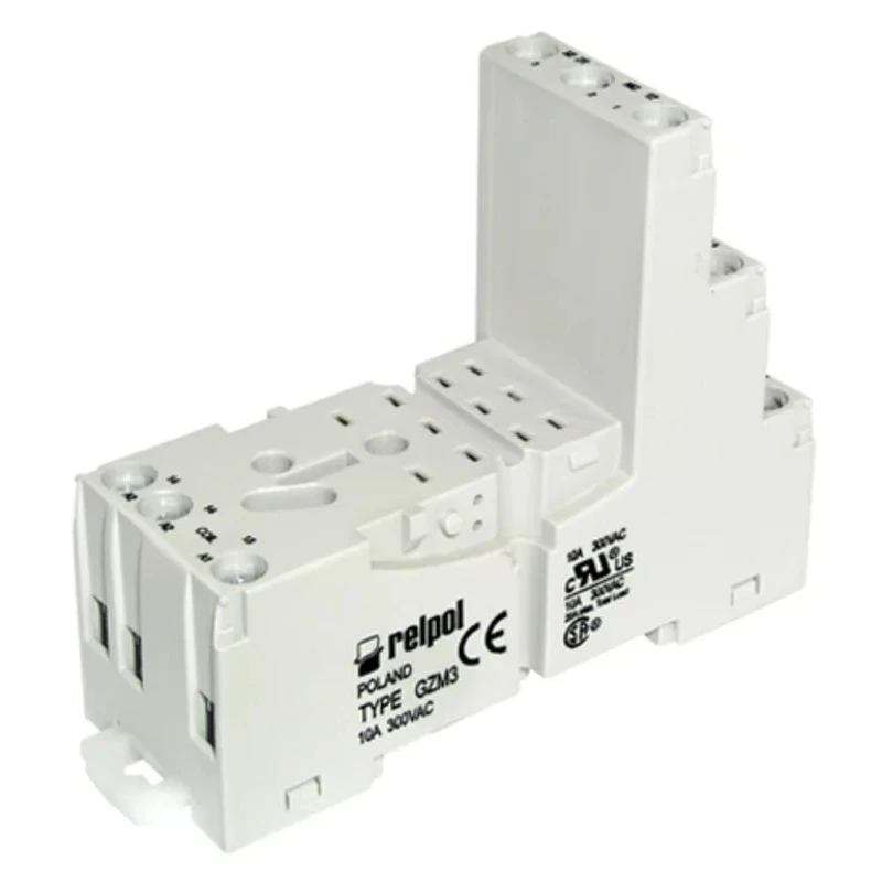 Relpol 14 Way 300V AC DIN Rail Relay Socket, Screw Terminal, 10A Current GZM3-gray