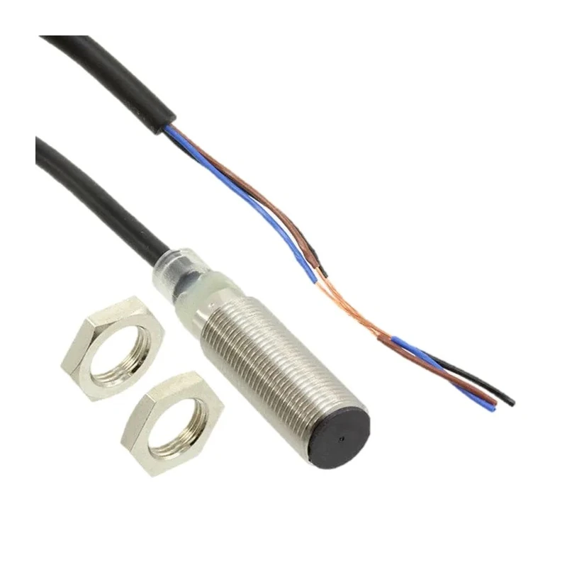 Omron Threaded Barrel Inductive Proximity Sensor M12, PNP Output, 24V DC, 4 mm Detection Range, 200mA E2B-M12KS04-WP-B1 5M