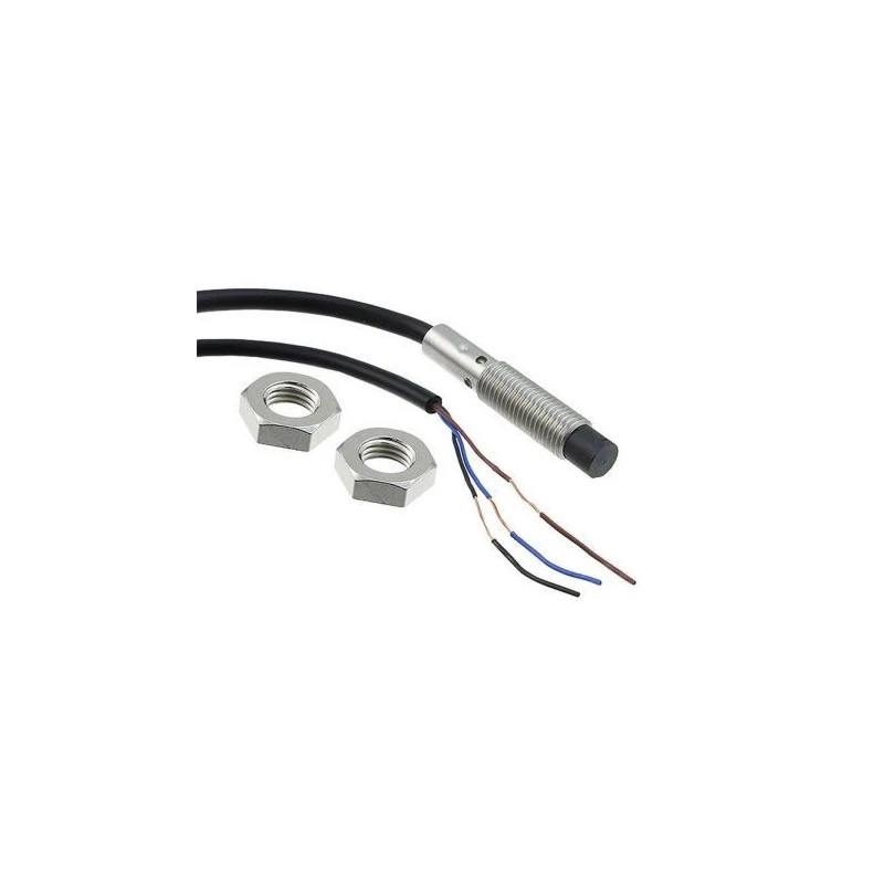 Omron Threaded Barrel Inductive Proximity Sensor M8 Stainless Steel Housing IP67 24V DC 4mm Detection E2B-S08KN04-WP-C1 2M