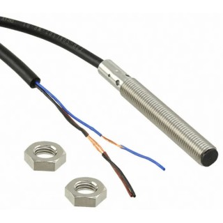 Omron Threaded Barrel Inductive Proximity Sensor M8 x 1 Stainless Steel Housing PNP Output 24V DC 200 mA E2B-S08LS02-WP-B1 2M