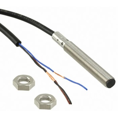 Omron Threaded Barrel Inductive Proximity Sensor M8 x 1 Stainless Steel Housing PNP Output 24V DC 200 mA E2B-S08LS02-WP-B1 2M