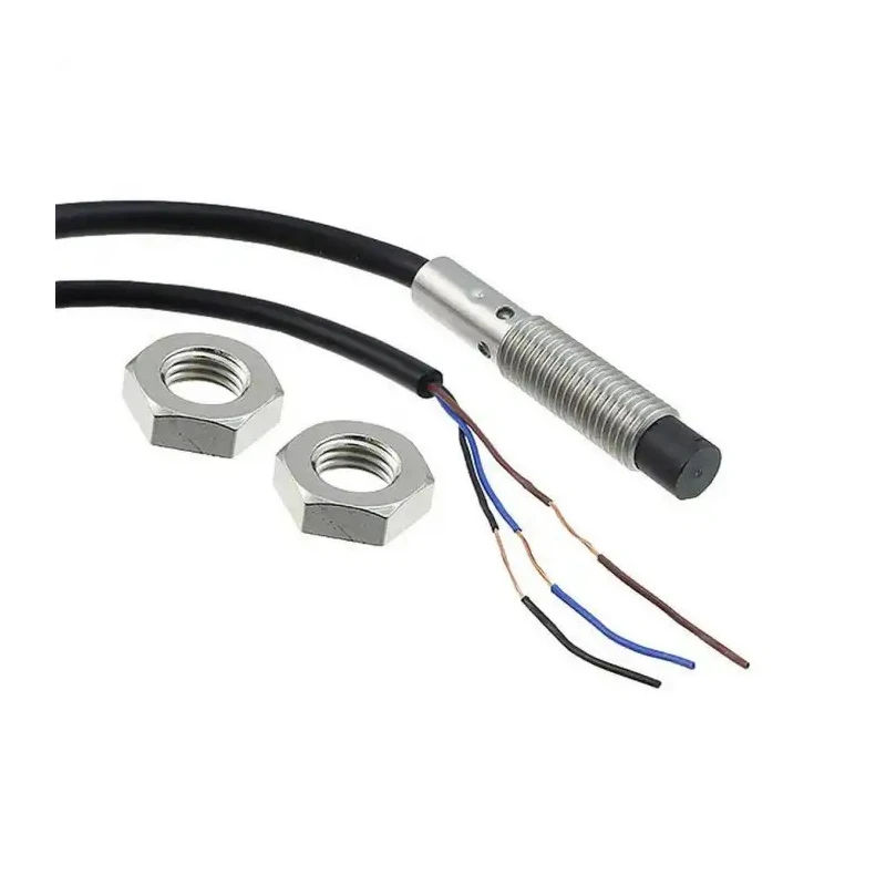 Omron Threaded Barrel Inductive Proximity Sensor M8 Stainless Steel Housing IP67 24V DC 4mm Detection E2B-S08KN04-WP-C1 2M