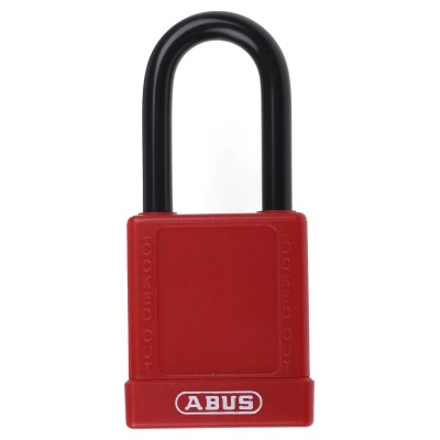 ABUS Steel and Aluminium Weatherproof Keyed Safety Padlock 6.5 mm Shackle Diameter, 38 mm Body 74/40 RED KD