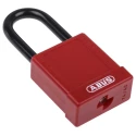 ABUS Steel and Aluminium Weatherproof Keyed Safety Padlock 6.5 mm Shackle Diameter, 38 mm Body 74/40 RED KD