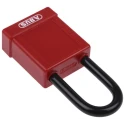 ABUS Steel and Aluminium Weatherproof Keyed Safety Padlock 6.5 mm Shackle Diameter, 38 mm Body 74/40 RED KD