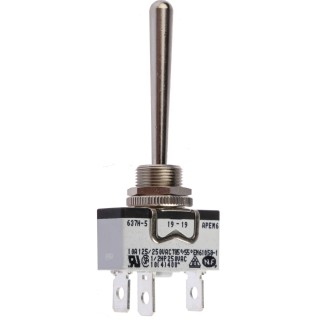 APEM Toggle Switch Panel Mount On-Off-On SPDT Solder Terminal 25 V DC 637h/2-5