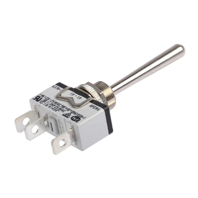 APEM Toggle Switch Panel Mount On-Off-On SPDT Solder Terminal 25 V DC 637h/2-5