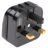 PowerConnections Mains Connector Converter Europe to UK, Non-Earthed Schuko EuroPlug, 13A SCP-BK