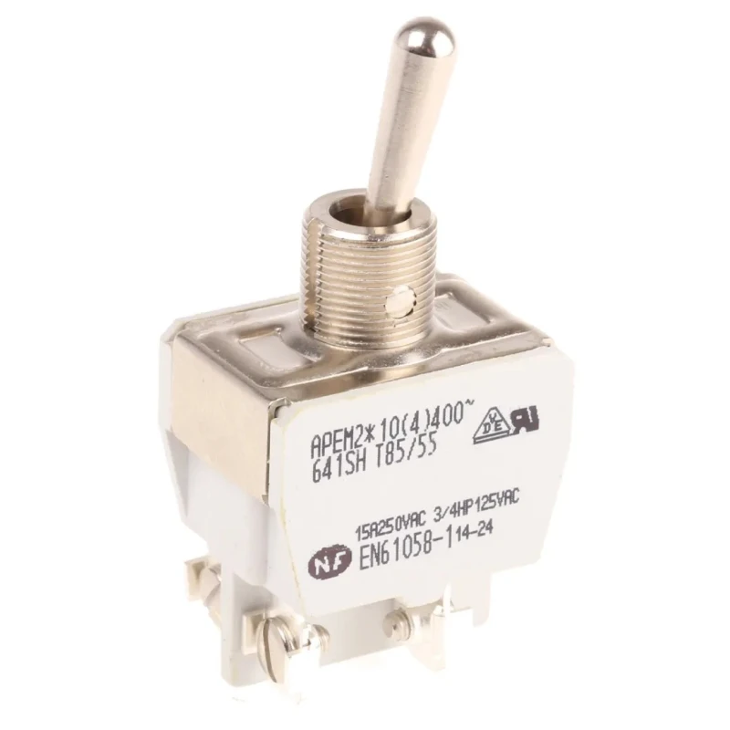 APEM Toggle Switch Panel Mount On-Off SPST Screw Terminal 24 V DC 641SH