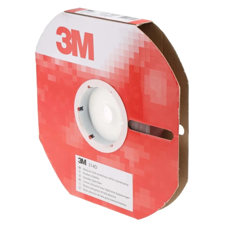 3M Utility Cloth Roll Aluminium Oxide Abrasive P120 Grit 25mm Width 25m Length 314D CLOTH ROLL P120 25MM
