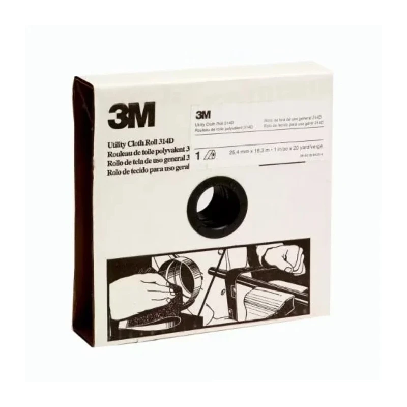 3M Utility Cloth Roll Aluminium Oxide Abrasive P120 Grit 25mm Width 25m Length 314D CLOTH ROLL P120 25MM