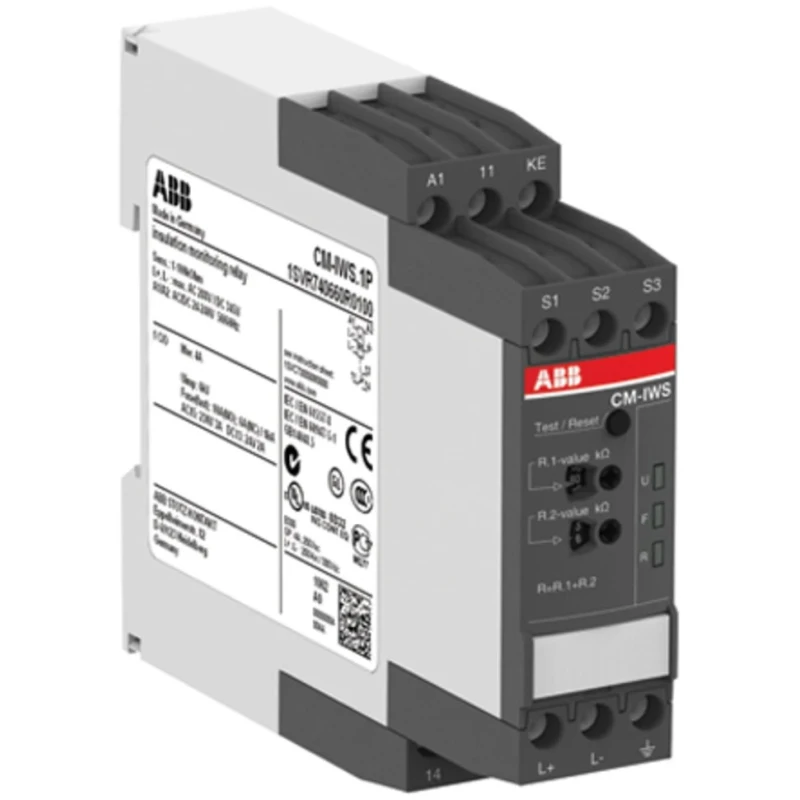 ABB Monitoring Relay, 3 1 Phase, SPDT Contact Configuration, DIN Rail Mount, Push-in Terminals 1SVR740660R0100 CM-IWS.1P