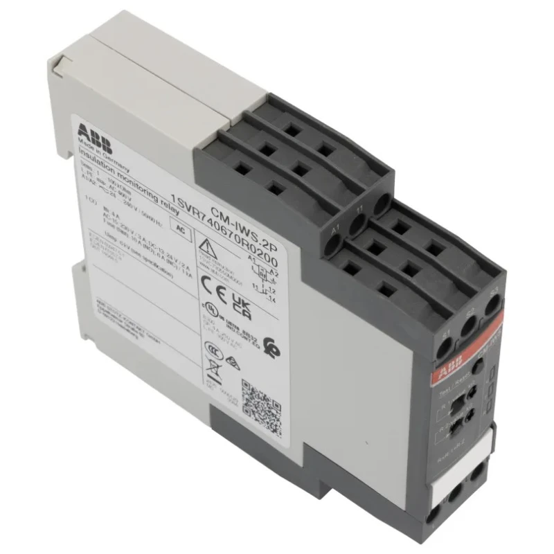 ABB Monitoring Relay 1, 3 Phase, SPDT, DIN Rail Mount, 240V AC/DC 1SVR740670R0200 CM-IWS.2P