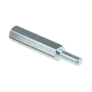 RS PRO M3 Steel Hexagonal Threaded Standoff 20 mm Body 8 mm Stud Zinc Plated 806-6613