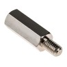 RS PRO Nickel Plated Brass Hexagonal M5 Standoff, 20 mm Body, 8 mm Stud, Male/Female Thread 806-6639
