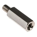 RS PRO Nickel Plated Brass Hexagonal M5 Standoff, 20 mm Body, 8 mm Stud, Male/Female Thread 806-6639