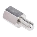 RS PRO M5 Hexagonal Nickel Plated Brass Standoff, 10 mm Body, 8 mm Stud, Male/Female 806-6632