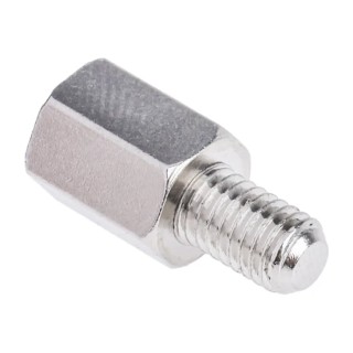 RS PRO M5 Hexagonal Nickel Plated Brass Standoff, 10 mm Body, 8 mm Stud, Male/Female 806-6632