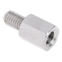 RS PRO M5 Hexagonal Nickel Plated Brass Standoff, 10 mm Body, 8 mm Stud, Male/Female 806-6632