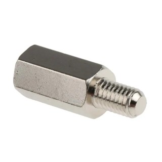 RS PRO Brass Hexagonal M5 Standoff Male/Female Thread, 15 mm Body, 8 mm Stud, Nickel Plated 806-6635