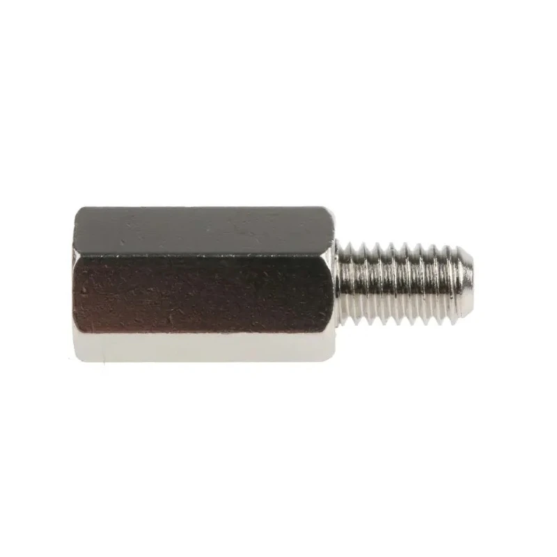 RS PRO Brass Hexagonal M5 Standoff Male/Female Thread, 15 mm Body, 8 mm Stud, Nickel Plated 806-6635