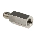 RS PRO Brass Hexagonal M5 Standoff Male/Female Thread, 15 mm Body, 8 mm Stud, Nickel Plated 806-6635