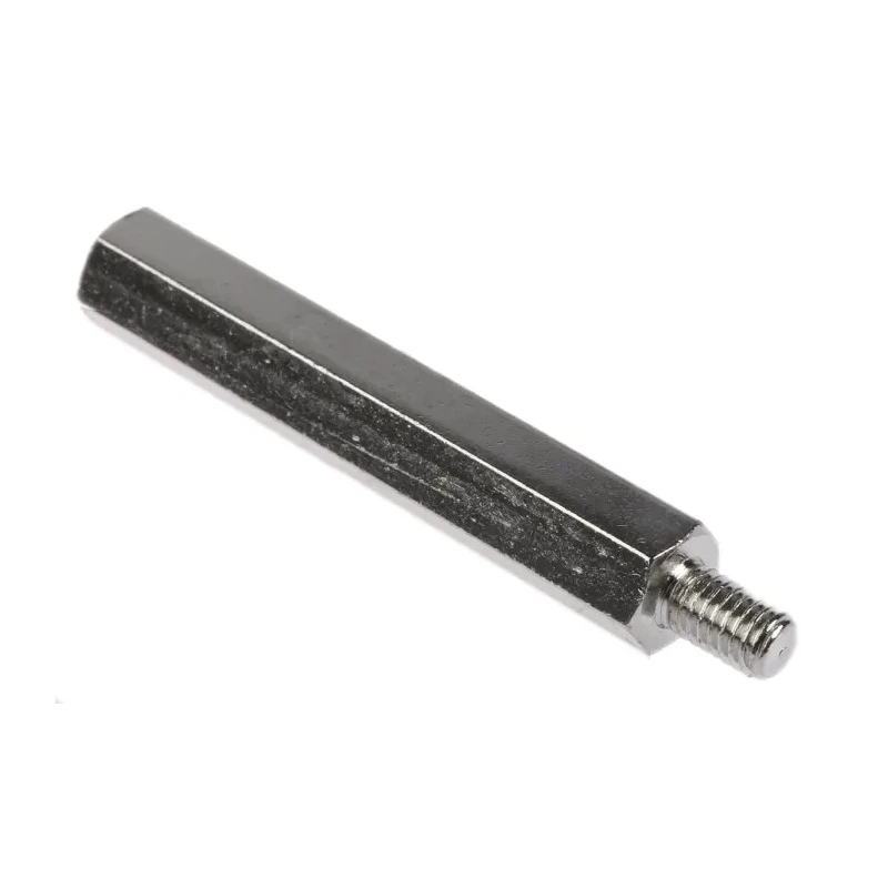 RS PRO M6 Steel Hexagonal Threaded Standoff, 60 mm Body Length, 10 mm Stud Length, Nickel Plated 806-6691