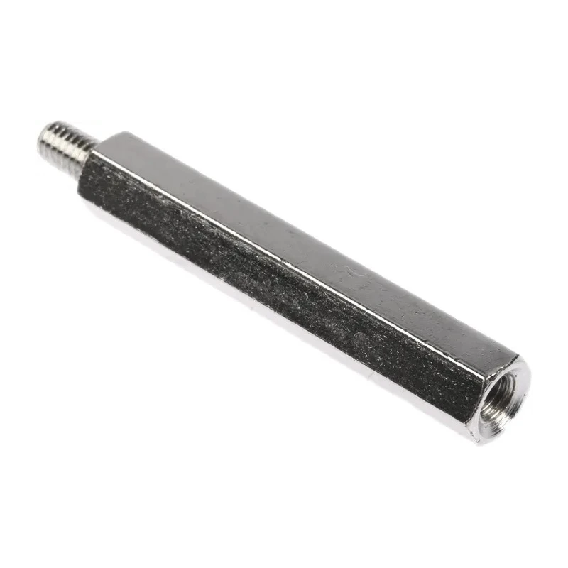 RS PRO M6 Steel Hexagonal Threaded Standoff, 60 mm Body Length, 10 mm Stud Length, Nickel Plated 806-6691