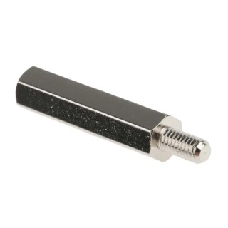 RS PRO Nickel Plated Brass Hexagonal M4 Standoff, 30 mm Body, 8 mm Stud, Male/Female 806-6733