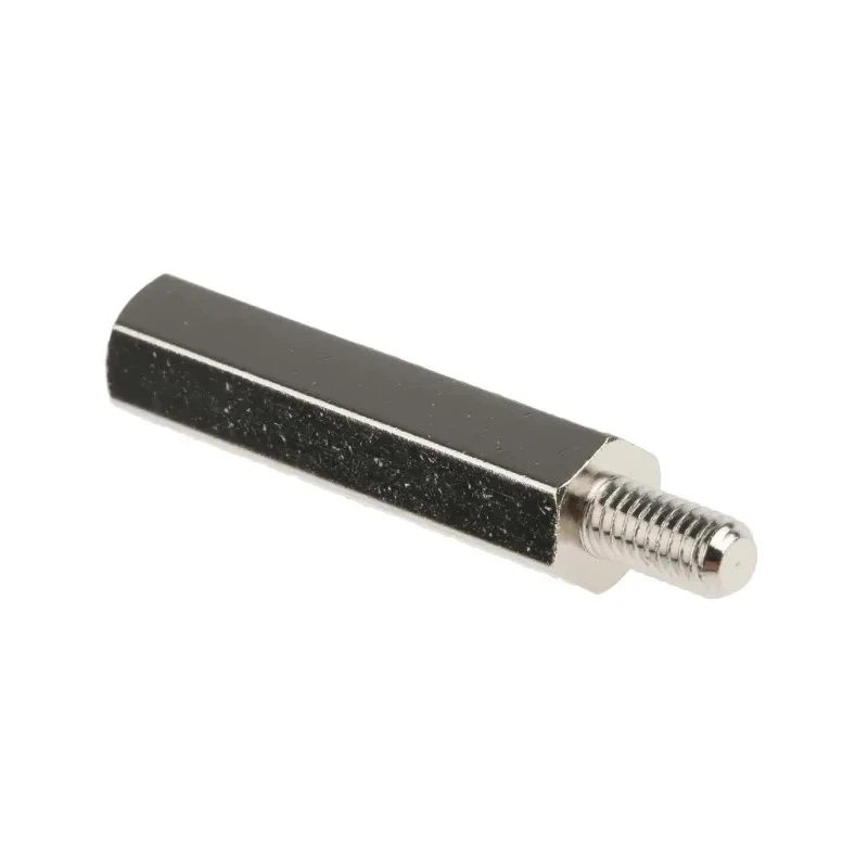 RS PRO Nickel Plated Brass Hexagonal M4 Standoff, 30 mm Body, 8 mm Stud, Male/Female 806-6733
