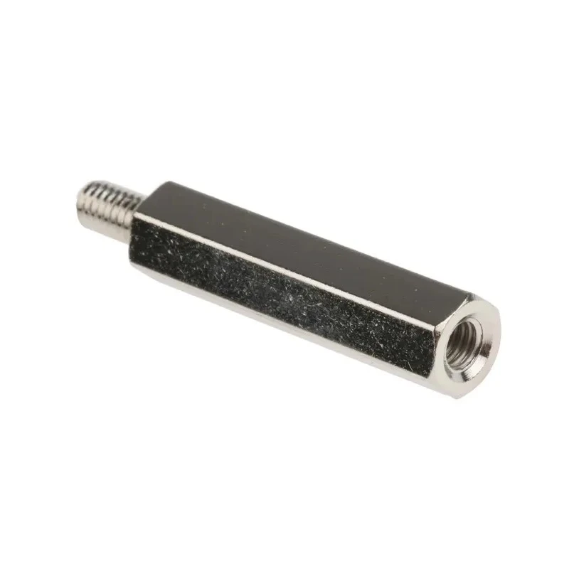 RS PRO Nickel Plated Brass Hexagonal M4 Standoff, 30 mm Body, 8 mm Stud, Male/Female 806-6733