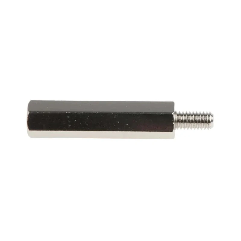 RS PRO Nickel Plated Brass Hexagonal M4 Standoff, 30 mm Body, 8 mm Stud, Male/Female 806-6733