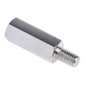 RS PRO M6 Hexagonal Nickel Plated Steel Standoff, 25 mm Body Length, 10 mm Stud Length, Male/Female Thread 806-6676