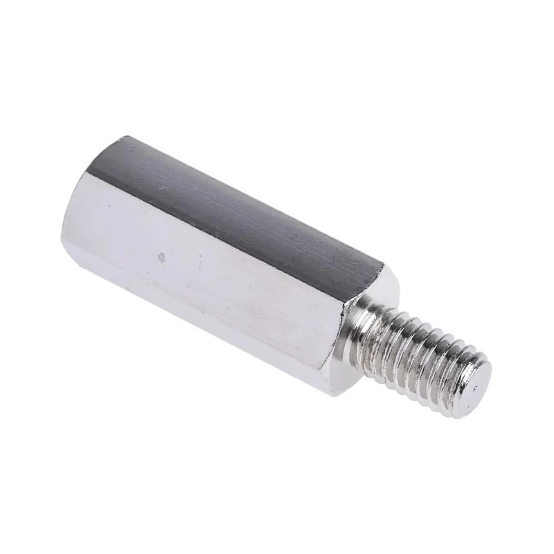 RS PRO M6 Hexagonal Nickel Plated Steel Standoff, 25 mm Body Length, 10 mm Stud Length, Male/Female Thread 806-6676