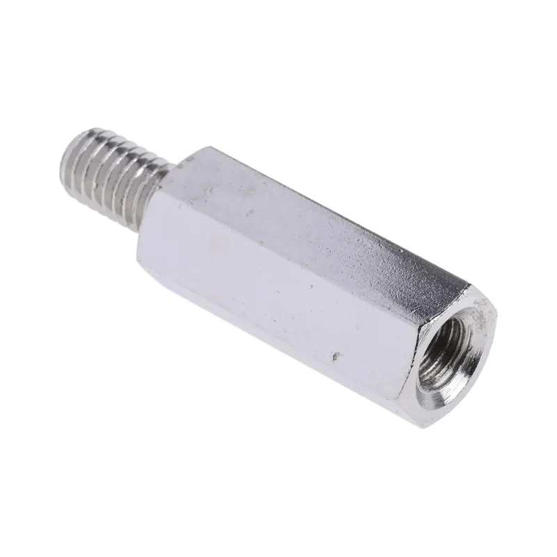 RS PRO M6 Hexagonal Nickel Plated Steel Standoff, 25 mm Body Length, 10 mm Stud Length, Male/Female Thread 806-6676