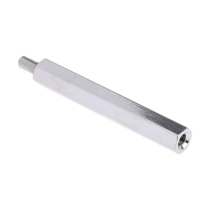 RS PRO Brass Nickel Plated Hexagonal M4 Threaded Standoff, 50 mm Body Length, 8 mm Stud Length 806-6742