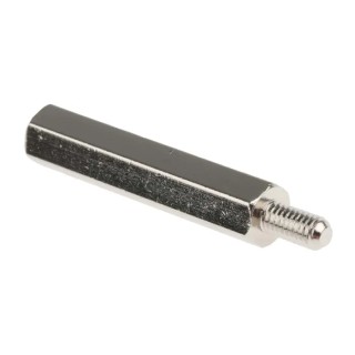 RS PRO Brass Hexagonal Threaded Standoff, M4 Thread Size, 35 mm Body Length, 8 mm Stud, Nickel Finish 806-6736