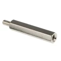 RS PRO Brass Hexagonal Threaded Standoff, M4 Thread Size, 35 mm Body Length, 8 mm Stud, Nickel Finish 806-6736