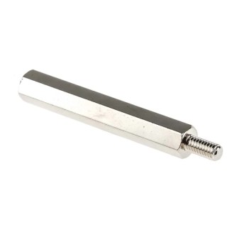 RS PRO M4 Hexagonal Nickel Plated Brass Standoff, 45 mm Body Length, 8 mm Stud, Male/Female Thread 806-6749