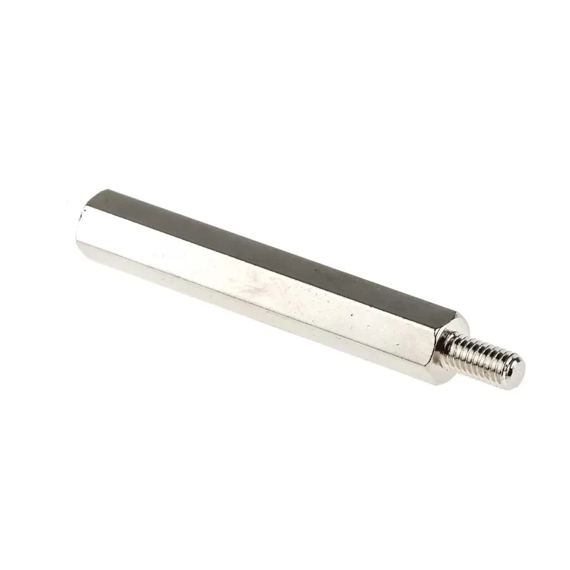 RS PRO M4 Hexagonal Nickel Plated Brass Standoff, 45 mm Body Length, 8 mm Stud, Male/Female Thread 806-6749