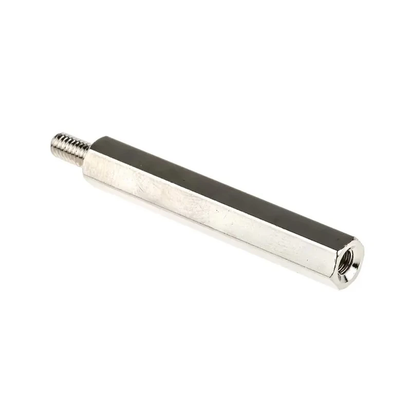RS PRO M4 Hexagonal Nickel Plated Brass Standoff, 45 mm Body Length, 8 mm Stud, Male/Female Thread 806-6749