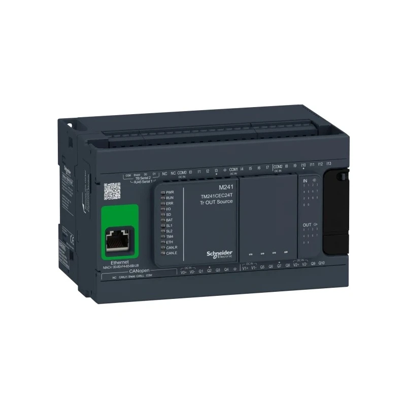 Schneider Electric Modicon M241 Series Programmable Logic Controller CPU 14 Inputs, 10 Transistor Outputs TM241CEC24T