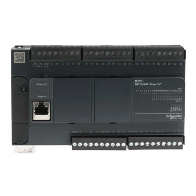 Schneider Electric Modicon M221 Series PLC CPU, 24-Input, Analogue Input, 16 Outputs, Digital Output TM221C40R
