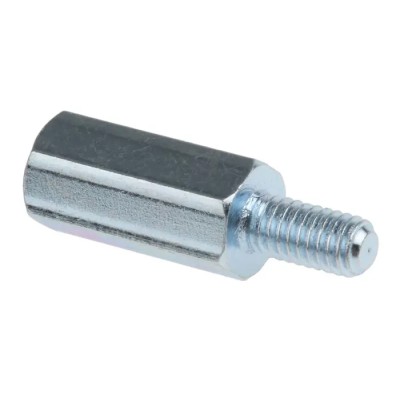 RS PRO M4 Hexagonal Zinc Plated Steel Standoff, 15 mm Body Length, 8 mm Stud Length, Male/Female Threaded 806-6562