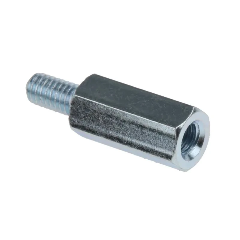 RS PRO M4 Hexagonal Zinc Plated Steel Standoff, 15 mm Body Length, 8 mm Stud Length, Male/Female Threaded 806-6562
