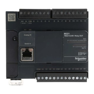 Schneider Electric Modicon M221 Series PLC CPU 16-Input Analogue, 10 Digital Outputs, USB, Panel Mount TM221C24R