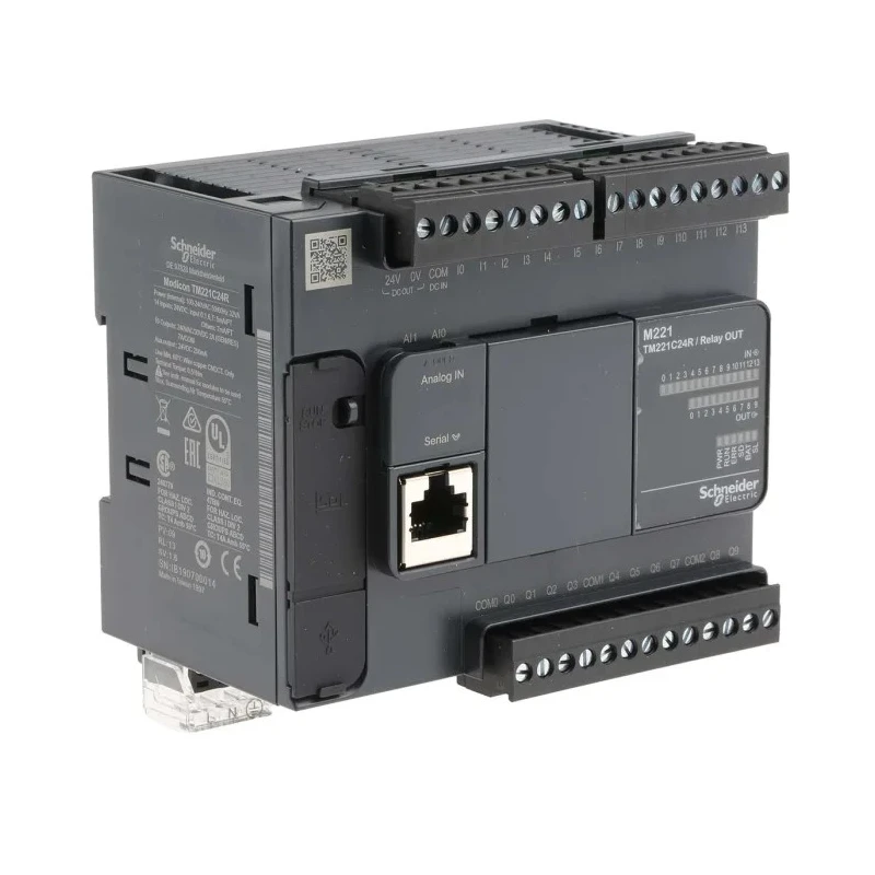 Schneider Electric Modicon M221 Series PLC CPU 16-Input Analogue, 10 Digital Outputs, USB, Panel Mount TM221C24R